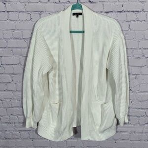 Quince Womens Organic Cotton Oversized Cardigan Ivory Size M Lagenlook Casual